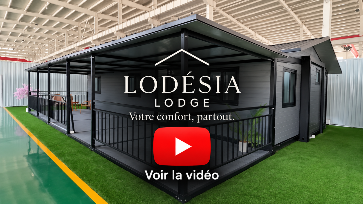 Maison conteneur extensible avec terrasse couverte : visite | Lodesia